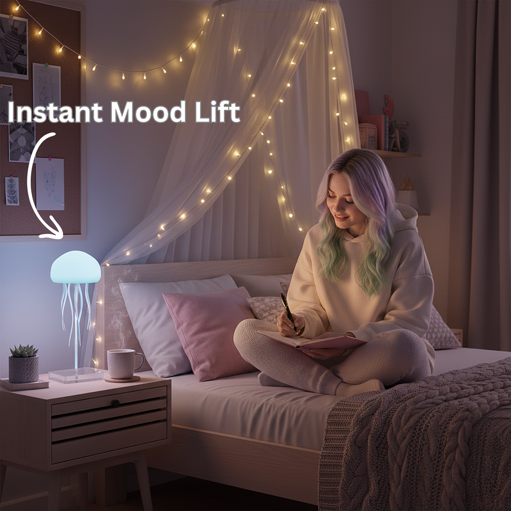 Jellyfish LED Night Light RGB Table Lamps Room Decor